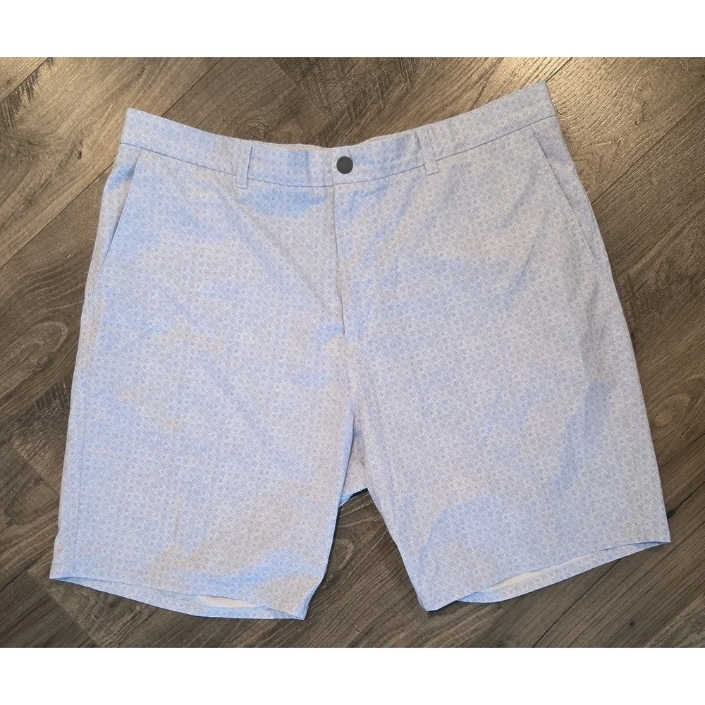 Johnnie-O Performance Shorts Mens 40 Pacific Blue Golf Stretch JMSH2050 Hayes